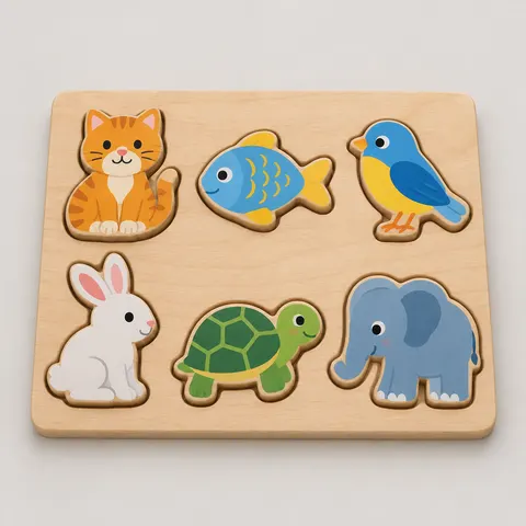 Tara Tots Wooden Animal Puzzle, 6 Pieces