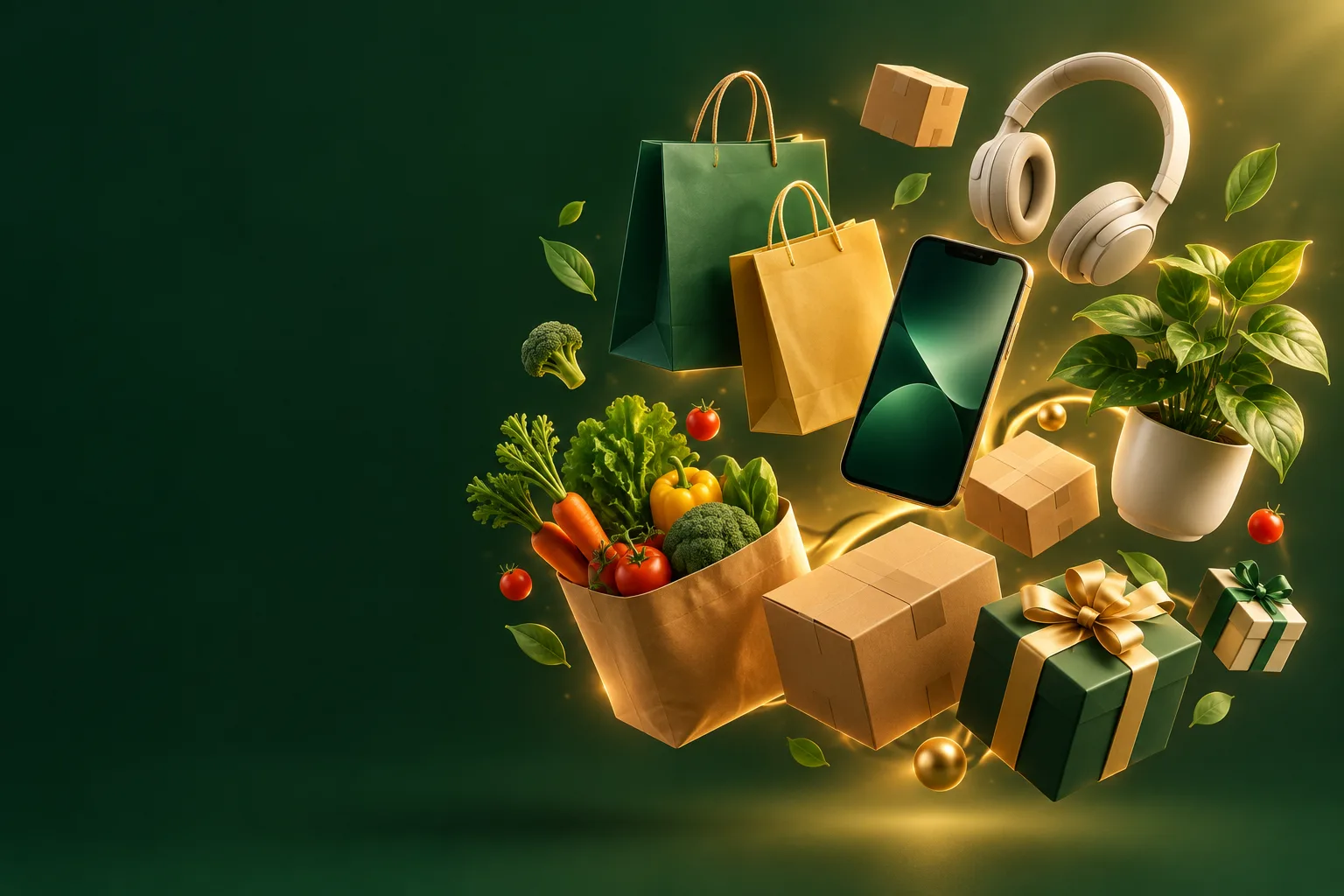 Shopping bags, groceries, gadgets and gifts